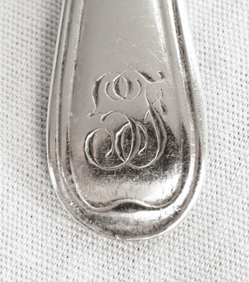 Pair of Empire salt cellars with griffins in solid silver, Coq hallmark - 1798 - 1809