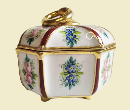 Limoges Hand Painted Porcelain Candy Jewelry Box