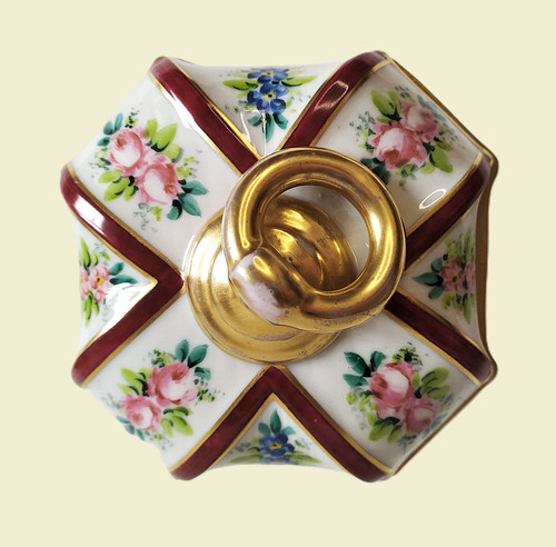Limoges Hand Painted Porcelain Candy Jewelry Box