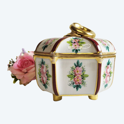 Limoges Hand Painted Porcelain Candy Jewelry Box