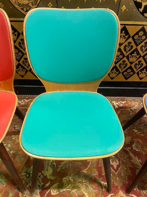 Set of 4 1970 Baumann Max Bill bistro chairs