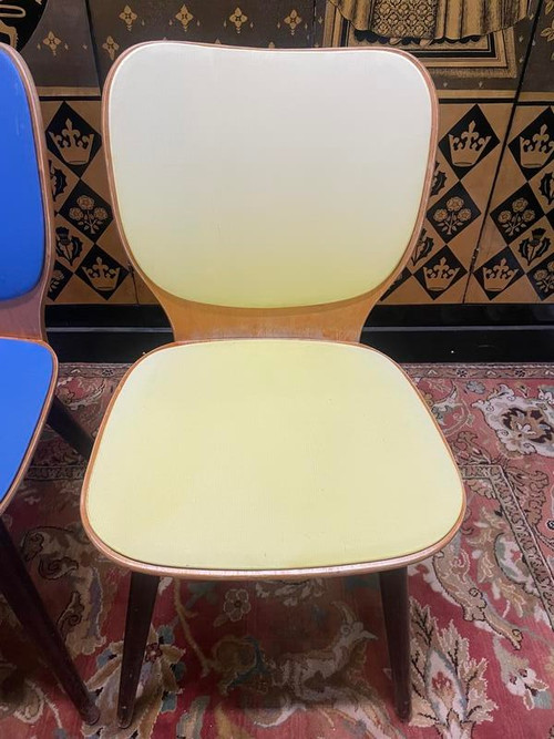 Set of 4 1970 Baumann Max Bill bistro chairs
