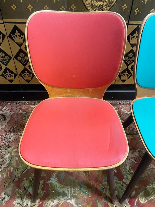 Set of 4 1970 Baumann Max Bill bistro chairs