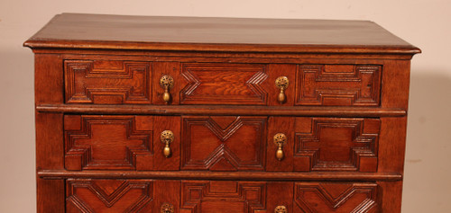 Commode Jacobean En Chêne Du 17° Siècle