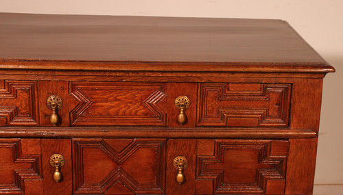Commode Jacobean En Chêne Du 17° Siècle