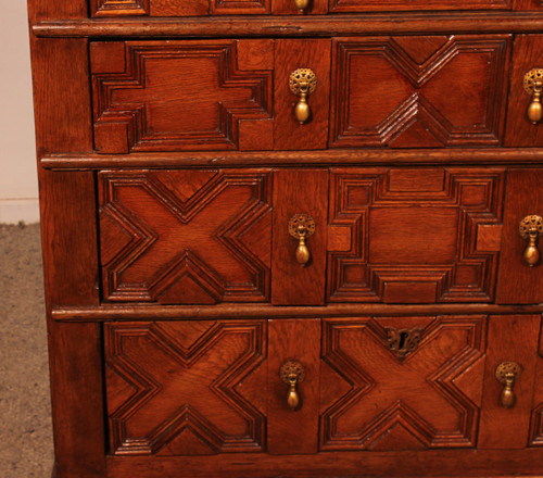 Commode Jacobean En Chêne Du 17° Siècle