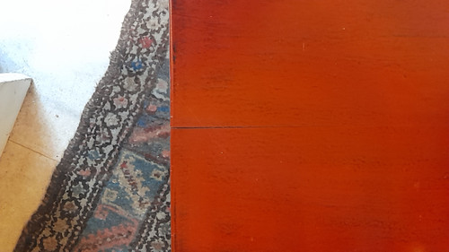 red lacquered wooden low chair China