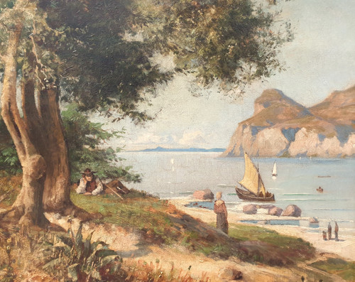 Vincent COURDOUAN (Attributed to) - Lively cove near Toulon