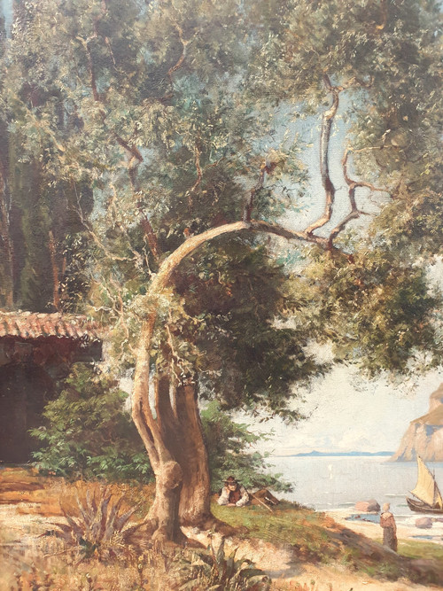 Vincent COURDOUAN (Attributed to) - Lively cove near Toulon