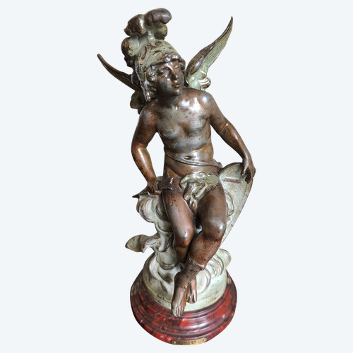 "Marte", statuetta in ghisa firmata Auguste Moreau