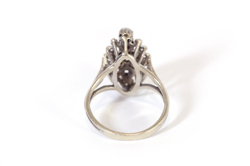 Anello di diamanti marquise in oro 18k, anello di fidanzamento, diamante a taglio brillante, anello vintage
