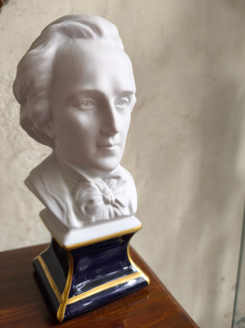 Chopin, biscuit porcelain bust signed Tharaud