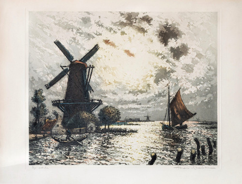 Arsène Chabanian Niederländische Landschafts-Aquatinta-Gravur