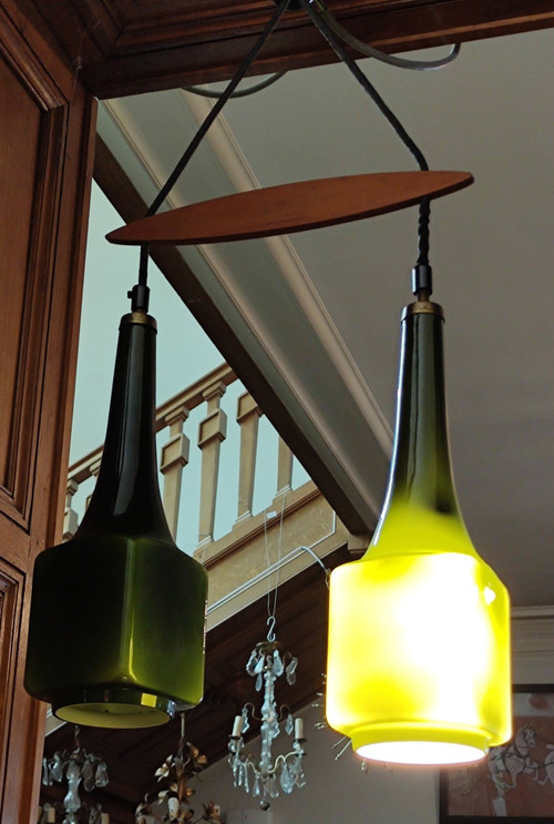 Scandinavian design glass paste chandelier suspension