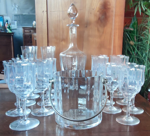 Baccarat Kristall-Eimer-Karaffe-Gläser-Set, Capri-Modell, 20-teilig 