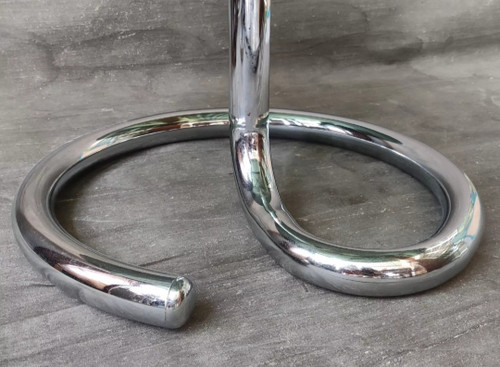 Anaconda Style Round Coffee Table Paul Tuttle Design 1970s Smoked Glass Chrome