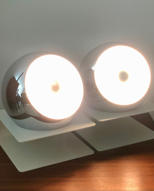 Augapfel-Tischlampe, Italien 1970er Jahre