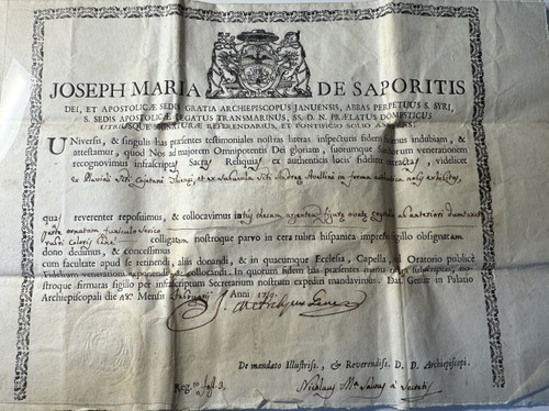 Reliquiario In Cristallo E' Autentico Del 1759 