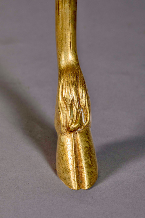 Tavolino rettangolare in bronzo con teste di ariete 