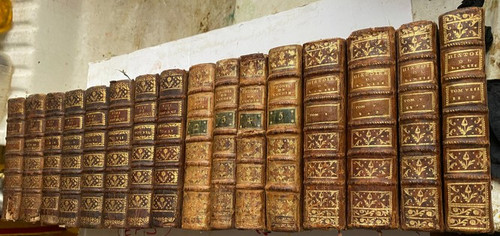 Set of 16 18th century bindings containing History of Louis XIII Sermons of Cochin and men Ill.