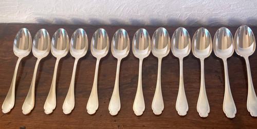 Christofle silver plated metal soup spoon
