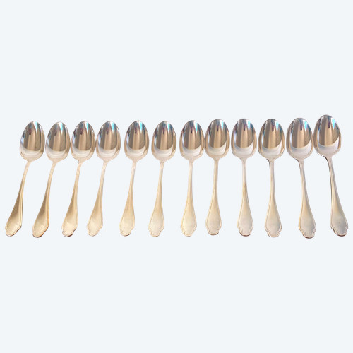 Christofle silver plated metal soup spoon