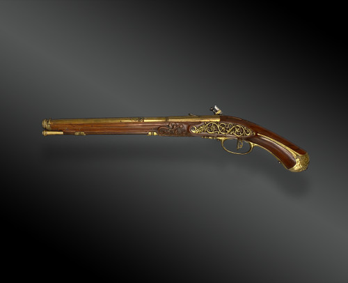 Steinschloss-Knaufpistole, Offizier, Gavacciolo, Brescia zugeschrieben. Italien, um 1680