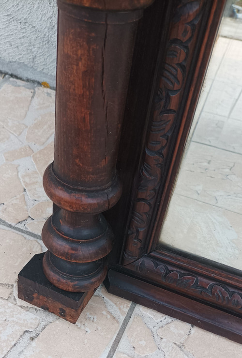 19th century Renaissance oak mirror