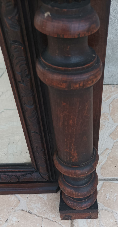 19th century Renaissance oak mirror