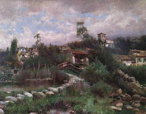 Antonio Gomar Y Gomar Landschaft in Andalusien Ölgemälde auf Leinwand 19