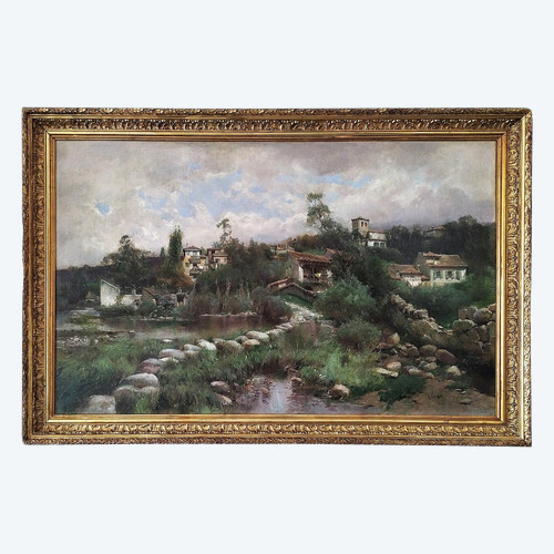 Antonio Gomar Y Gomar Landschaft in Andalusien Ölgemälde auf Leinwand 19