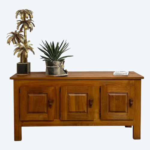 1950s Brutalist Sideboard in Solid Elm