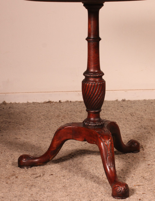 Small Mahogany Pedestal Table - 19th Century