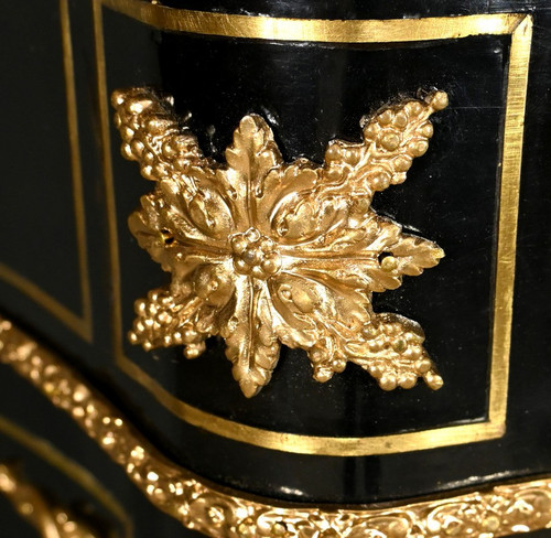 Boulle Buffet in Blackened Pear Wood, Napoleon II Period – Mid-19th Century