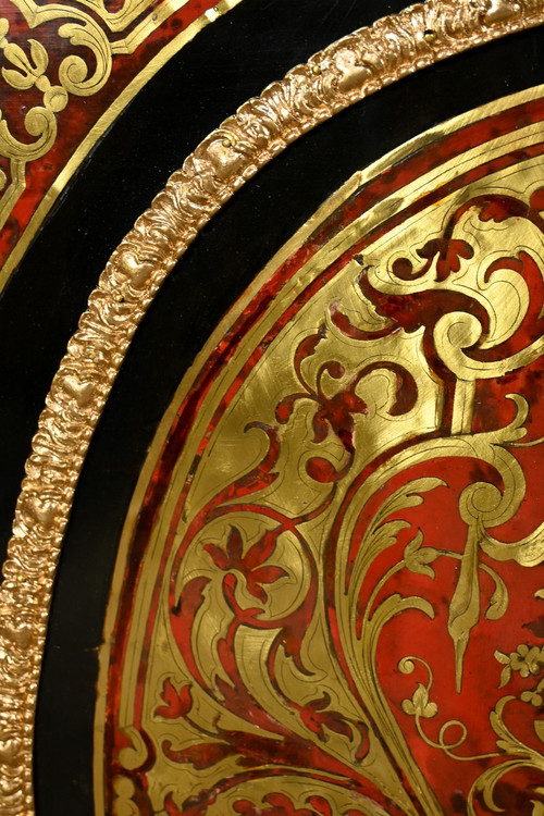 Boulle Buffet in Blackened Pear Wood, Napoleon II Period – Mid-19th Century