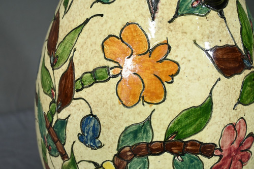 Polychrome Earthenware Vase, signed J.Massier, Vallauris – Early 20th Century