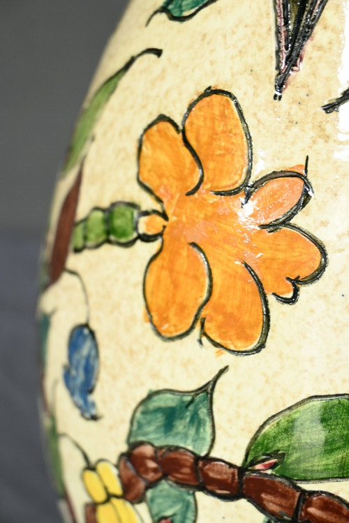 Polychrome Earthenware Vase, signed J.Massier, Vallauris – Early 20th Century