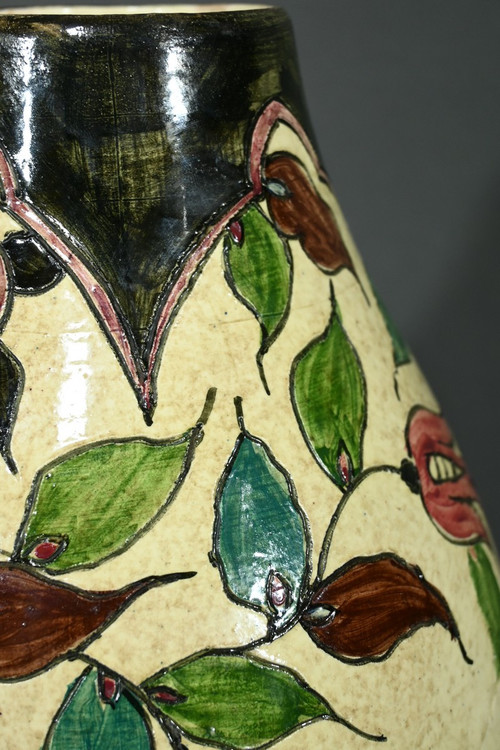 Polychrome Earthenware Vase, signed J.Massier, Vallauris – Early 20th Century