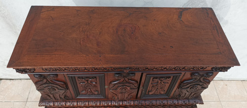 Renaissance sideboard in carved walnut 19th century