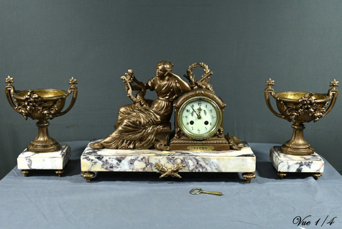 Regule and Marble Mantel Insert, Art Deco - 1920