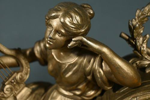 Regule and Marble Mantel Insert, Art Deco - 1920