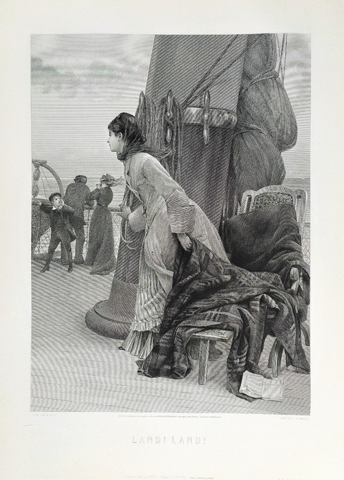 Etching Boat Marine After Bacon 19th C Engraving Old Print