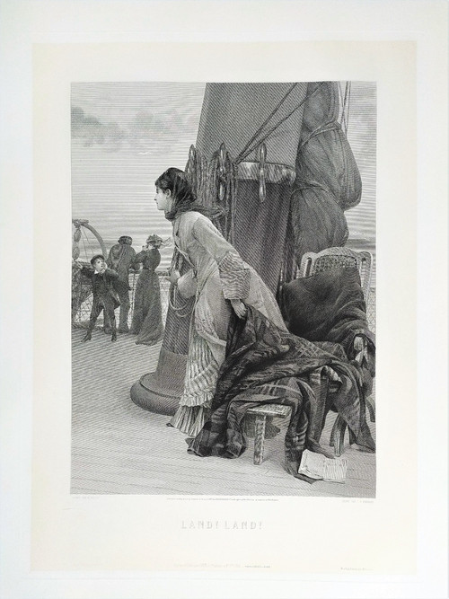 Etching Boat Marine After Bacon 19th C Engraving Old Print