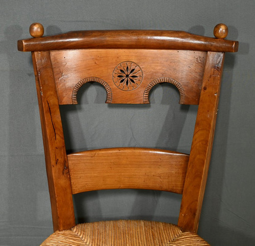 Suite von 4 Stühlen aus Kirschbaumholz, Epoche Directoire - Anfang XIX.