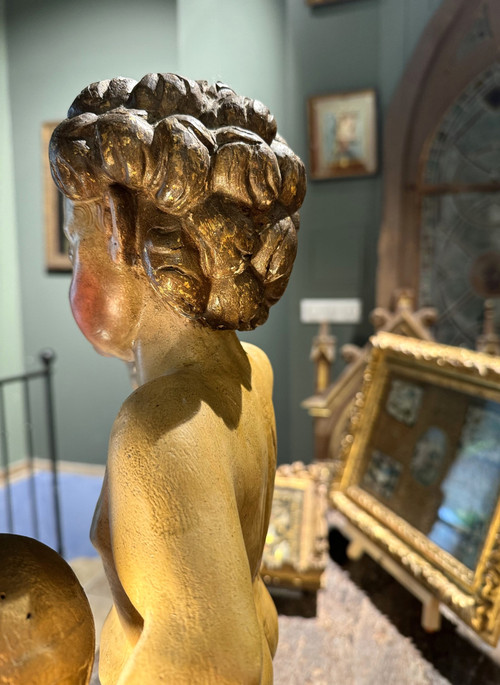 Salvator Mundi - Statua in legno - XVIIe