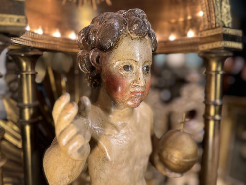 Salvator Mundi - Statua in legno - XVIIe