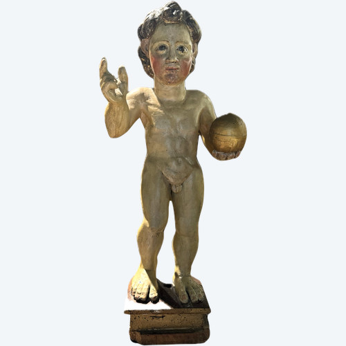Salvator Mundi - Statua in legno - XVIIe