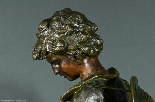 Regula and Marble clock, titled "Jardinier", signed A. Moreau - Late 19th century