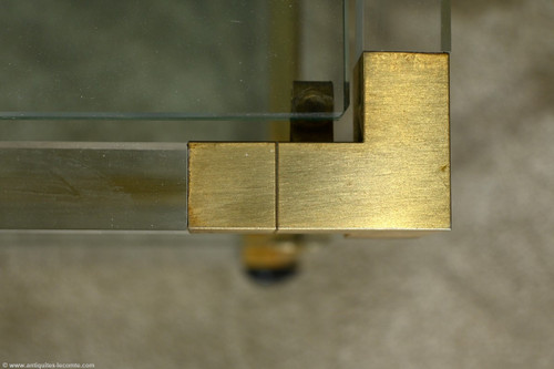Rolling Service Table in Acrylic and Brass - 1960