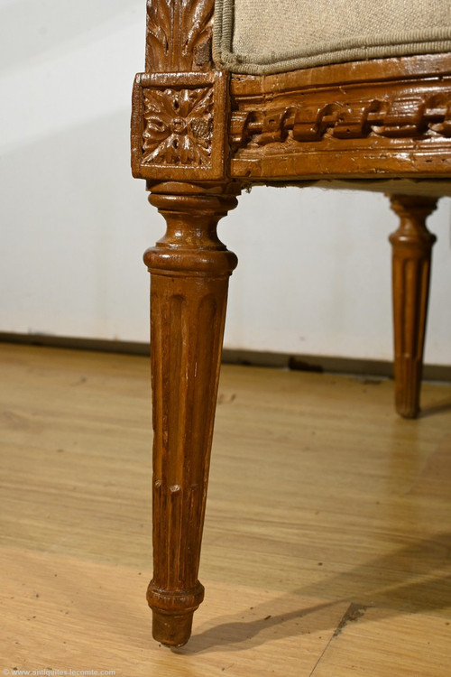 Stained Beech bench seat, Louis XVI style - Early 19th century